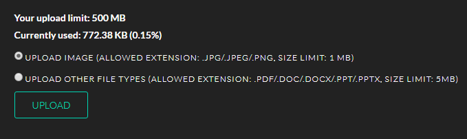 500MB 免費圖片及檔案儲存