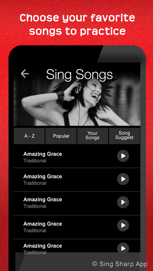 Sing Sharp choose song